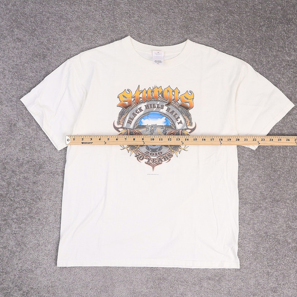 2010 Sturgis Bikercore Motorcycle Rally USA Large White Short Sleeve T-Shirt - Picture 3 of 9